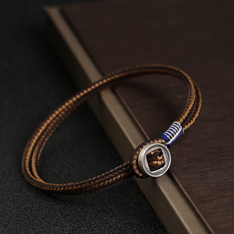 Bracelet tressé de protection fait main en argent sterling 925