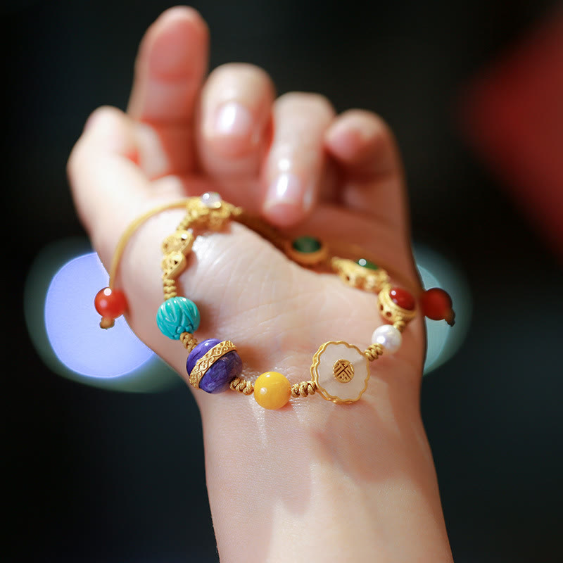 Bracelet porte-bonheur en argent sterling 925 et jade Hetian pour la positivité