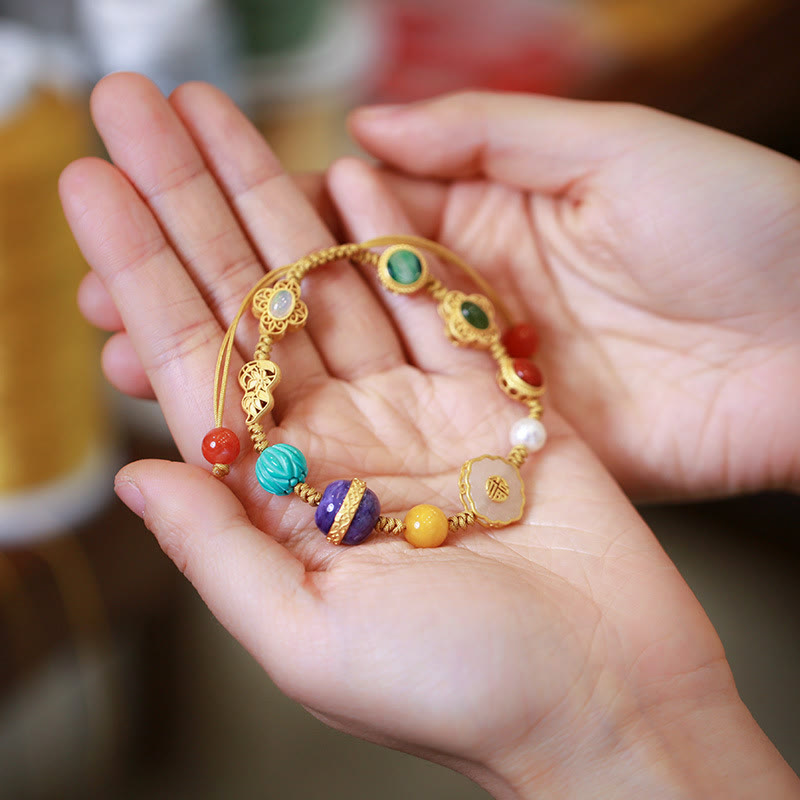 Bracelet porte-bonheur en argent sterling 925 et jade Hetian pour la positivité