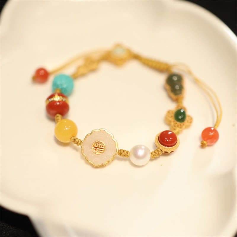 Bracelet porte-bonheur en argent sterling 925 et jade Hetian pour la positivité