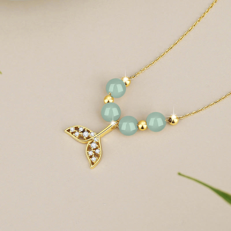 Collier porte-bonheur en argent sterling 925 et jade Hetian