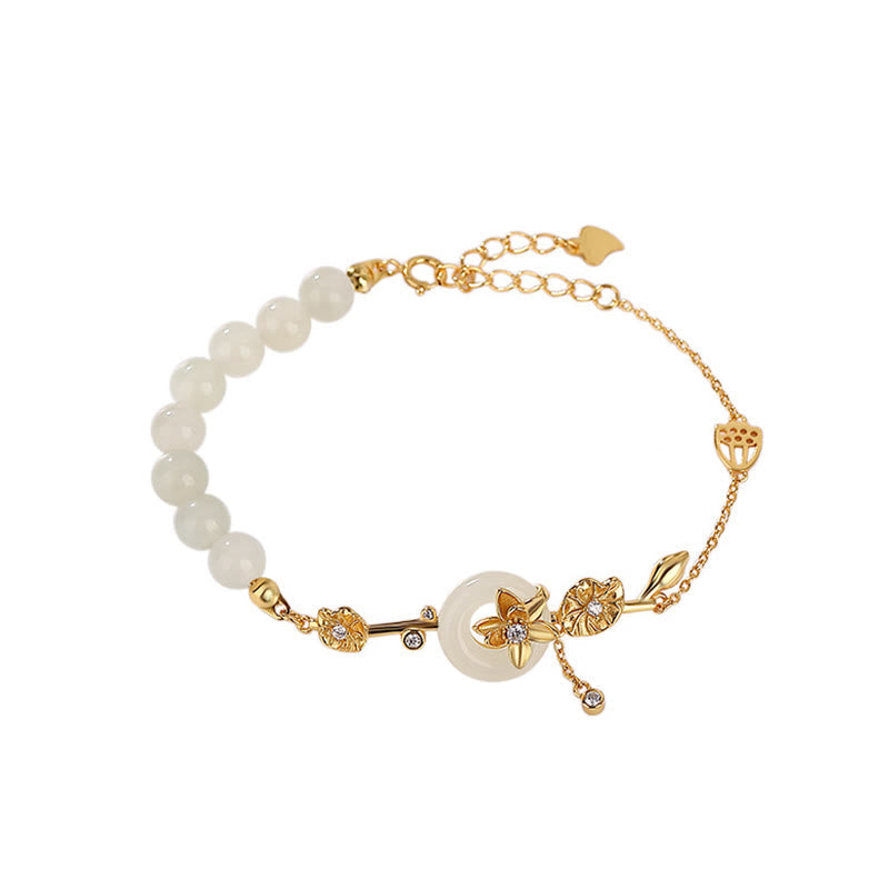 Bracelet boucle de paix en argent sterling 925 et jade Hetian