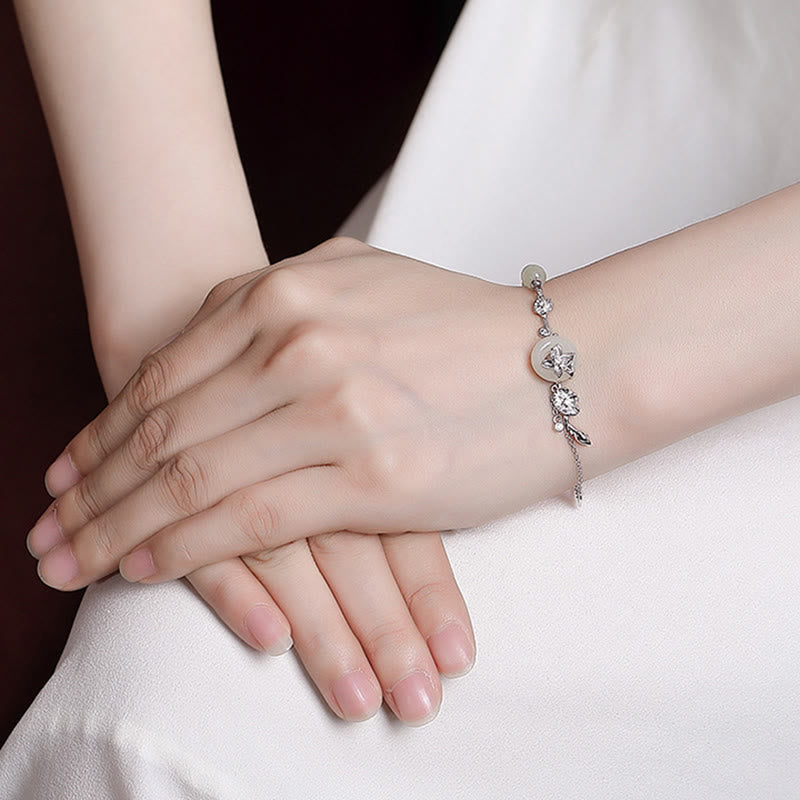 Bracelet boucle de paix en argent sterling 925 et jade Hetian