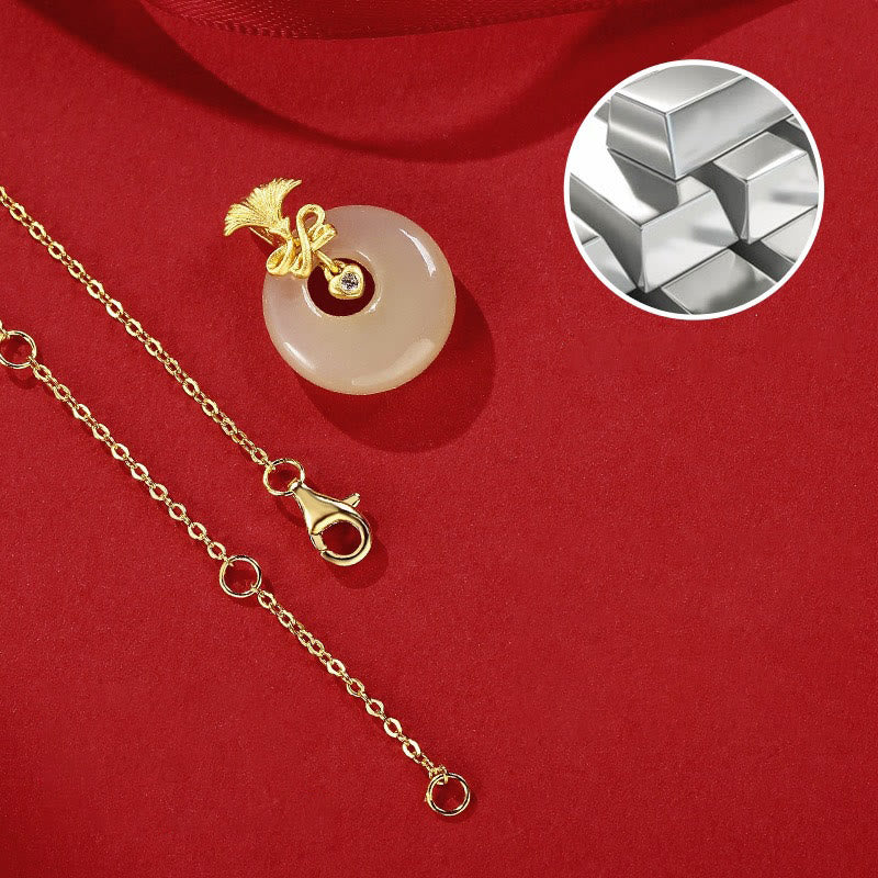 Collier en argent sterling 925 avec œillet en jade Hetian et fleur de prospérité