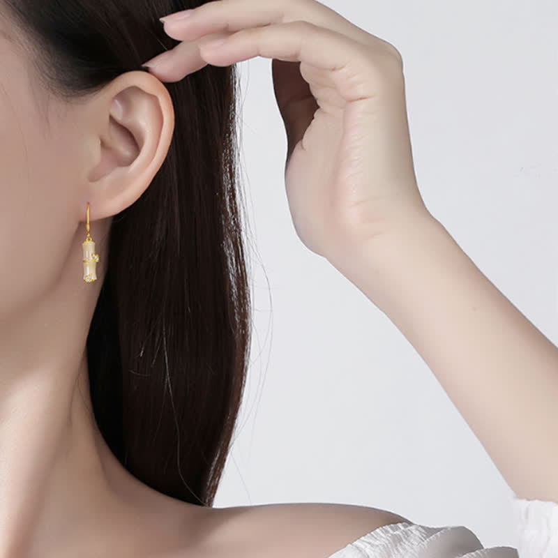 Boucles d'oreilles en argent sterling 925 et jade pour la prospérité et la protection