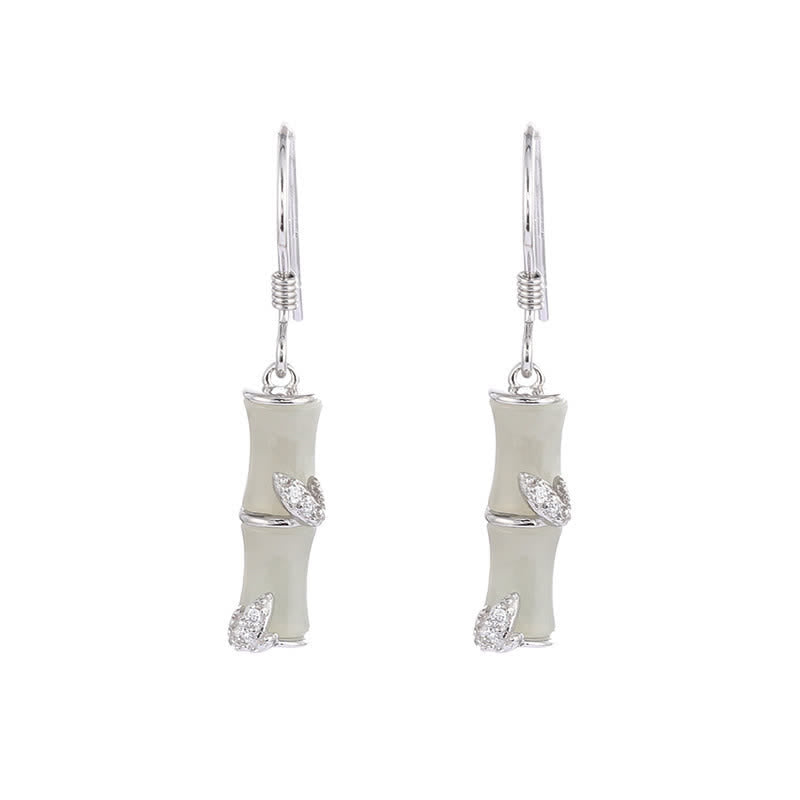 Boucles d'oreilles en argent sterling 925 et jade pour la prospérité et la protection