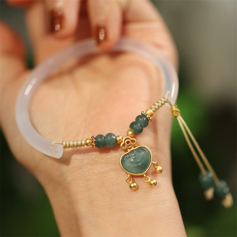 Collier en argent sterling 925 et jade pour la chance et la prospérité