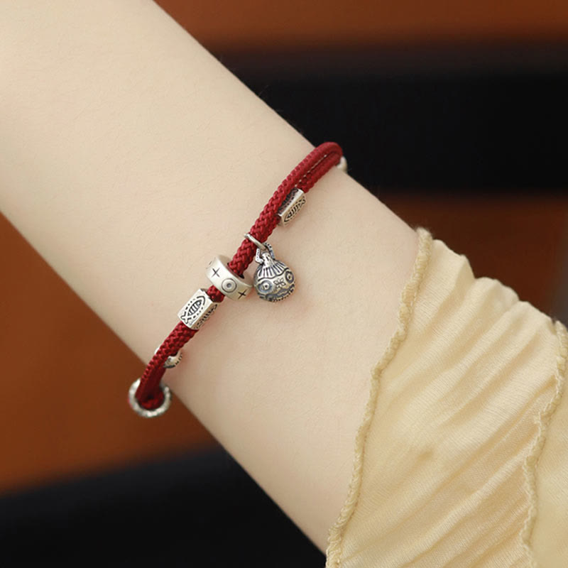 Bracelet poisson koï en argent sterling 925 pour la prospérité et la chance