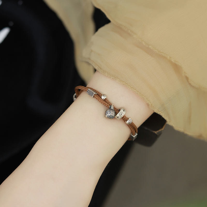 Bracelet poisson koï en argent sterling 925 pour la prospérité et la chance