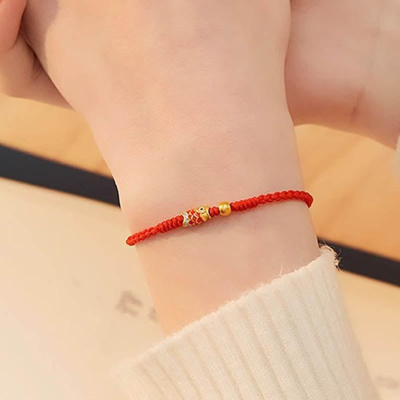 Bracelet poisson koï en argent sterling 925 pour la richesse et le succès