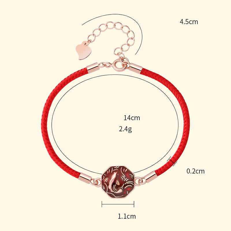 Bracelet porte-bonheur en argent sterling 925 avec motif poisson koï et changement de couleur