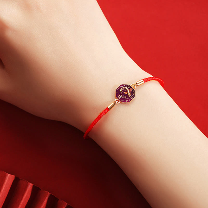 Bracelet porte-bonheur en argent sterling 925 avec motif poisson koï et changement de couleur