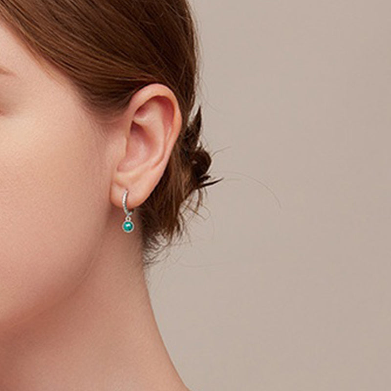 Boucles d'oreilles pendantes anti-anxiété en argent sterling 925 et malachite