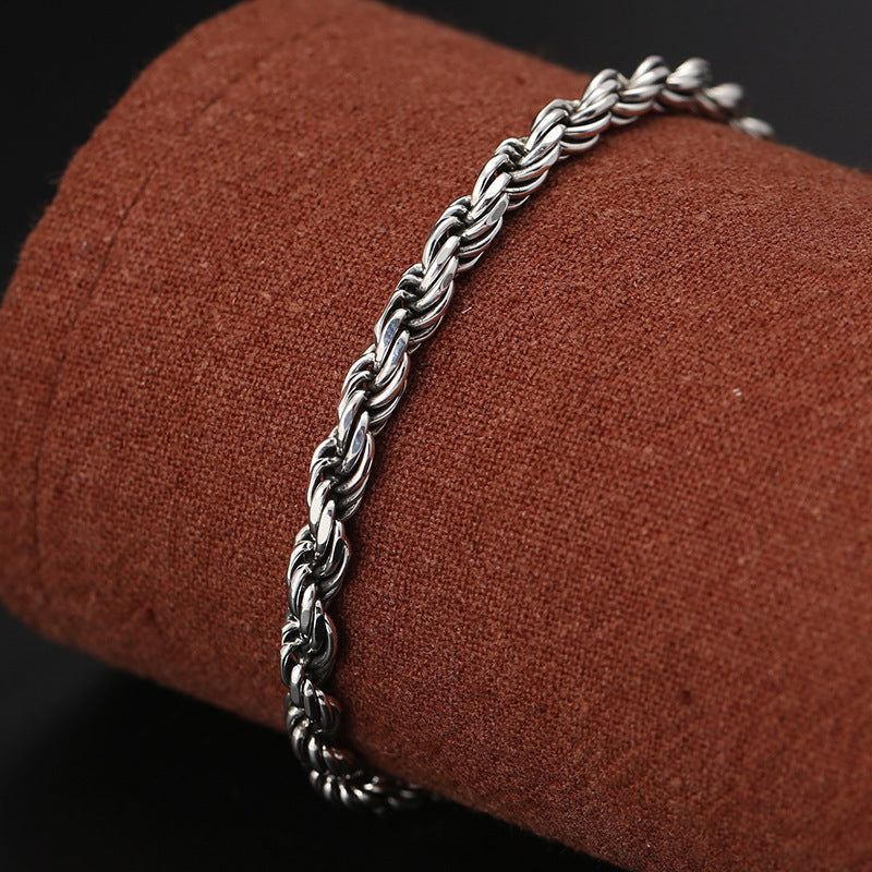 Bracelet Om Mani Padme Hum en argent sterling 925 18 cm Paix et amour