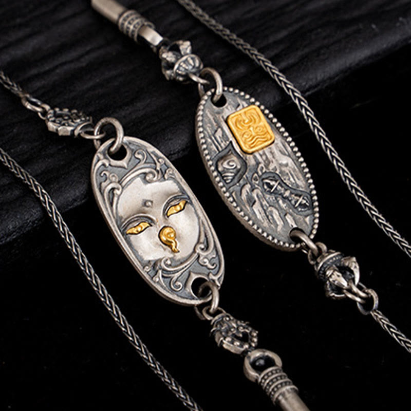 Collier Om Mani Padme Hum en argent sterling 925 | Chaîne de protection