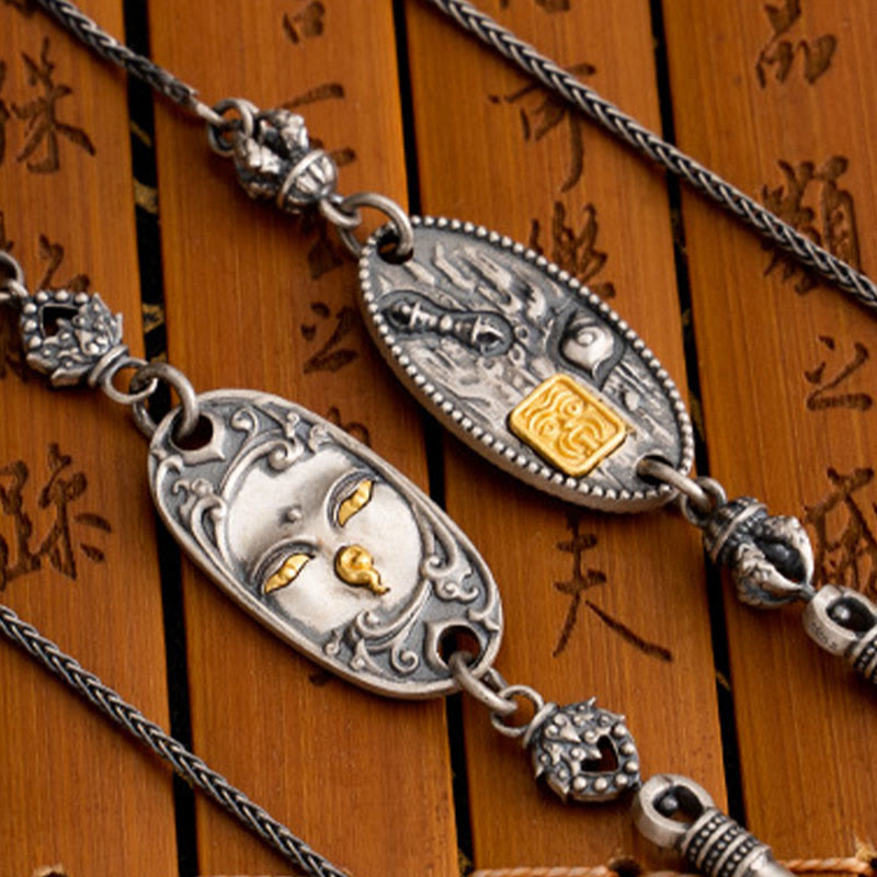 Collier Om Mani Padme Hum en argent sterling 925 | Chaîne de protection