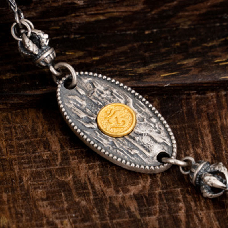 Collier Om Mani Padme Hum en argent sterling 925 | Chaîne de protection