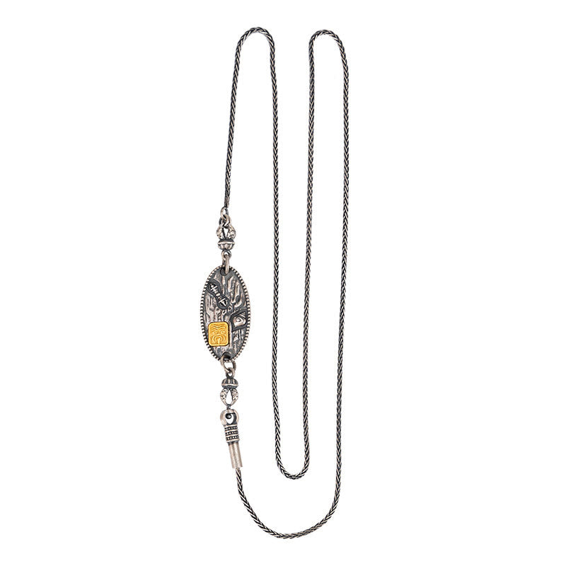 Collier Om Mani Padme Hum en argent sterling 925 | Chaîne de protection