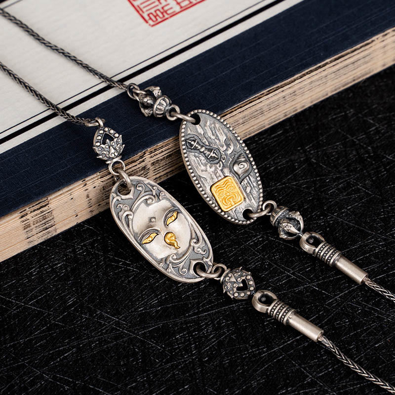 Collier Om Mani Padme Hum en argent sterling 925 | Chaîne de protection