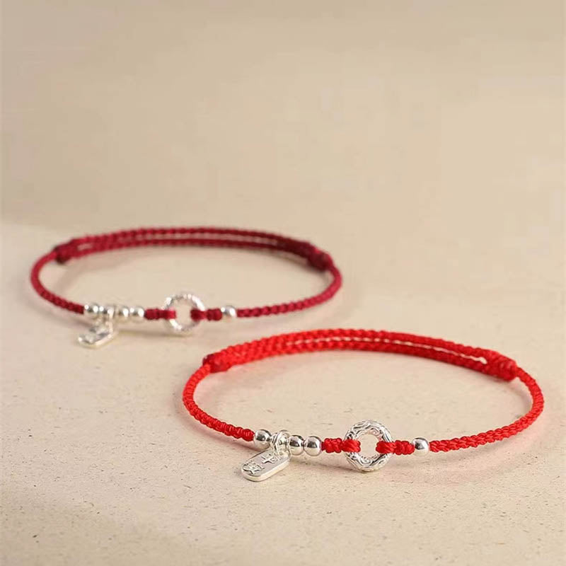 Bracelet et bracelet de cheville spirituels en argent sterling 925 avec boucle de paix