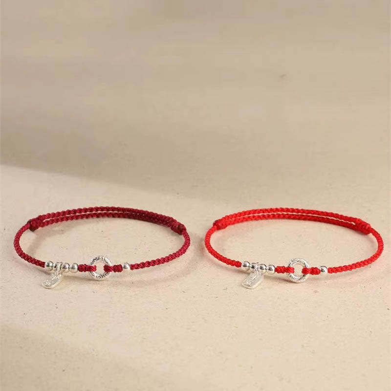 Bracelet et bracelet de cheville spirituels en argent sterling 925 avec boucle de paix