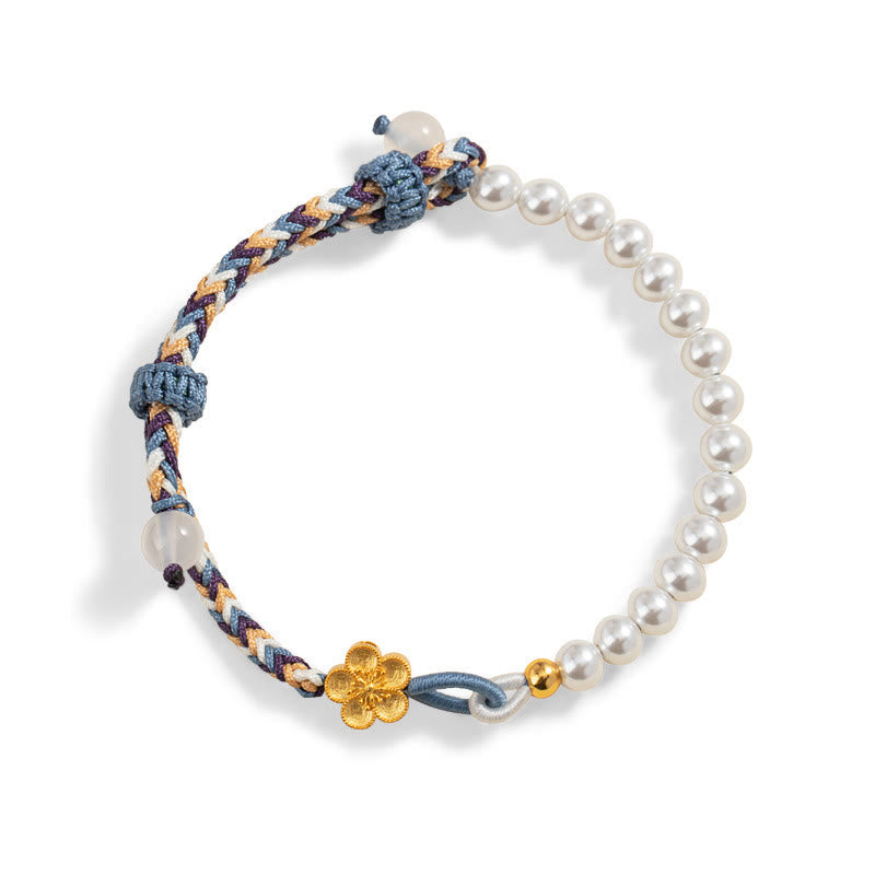 Bracelet en argent sterling 925 avec perles et fleur de pêcher | Healing Harmony