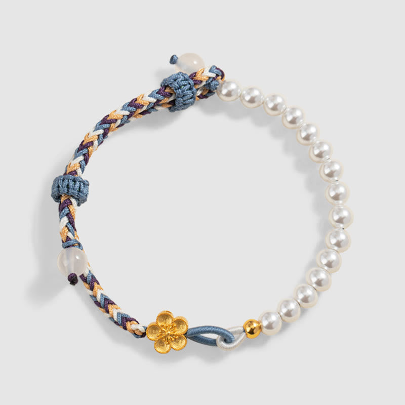 Bracelet en argent sterling 925 avec perles et fleur de pêcher | Healing Harmony