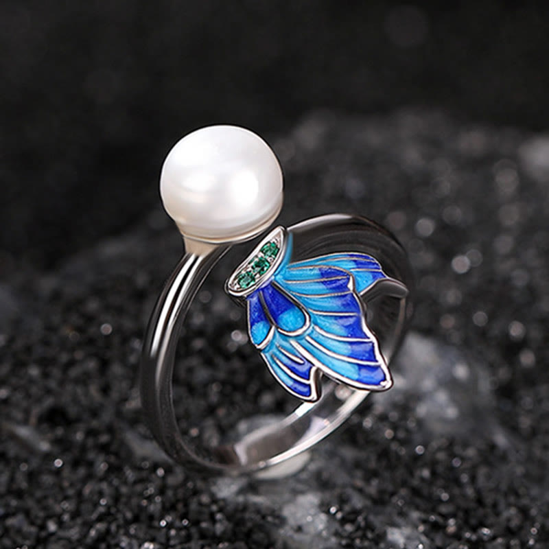 Ensemble de bijoux de guérison en argent sterling 925 avec perles et papillons