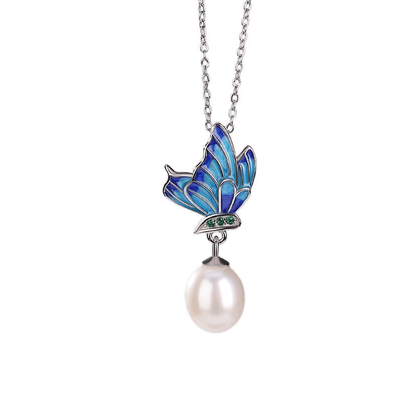Ensemble de bijoux de guérison en argent sterling 925 avec perles et papillons