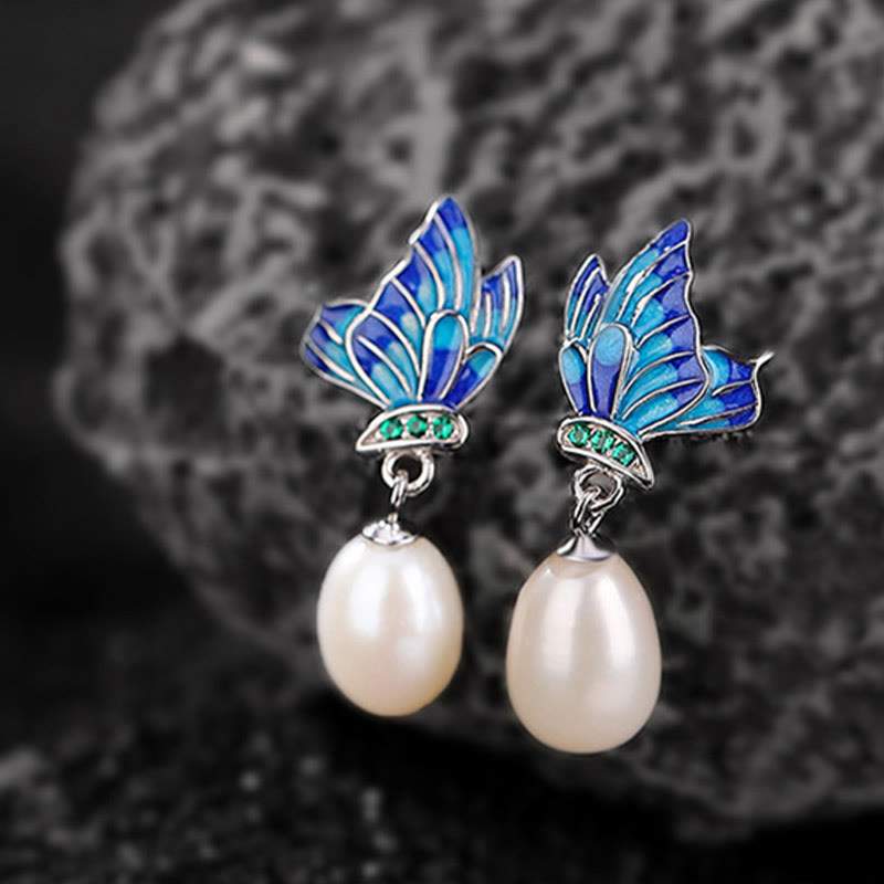 Ensemble de bijoux de guérison en argent sterling 925 avec perles et papillons