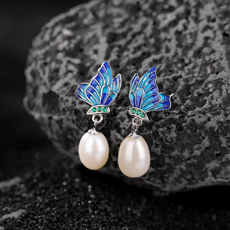 Ensemble de bijoux de guérison en argent sterling 925 avec perles et papillons