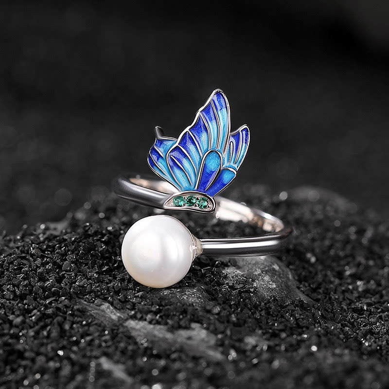 Ensemble de bijoux de guérison en argent sterling 925 avec perles et papillons