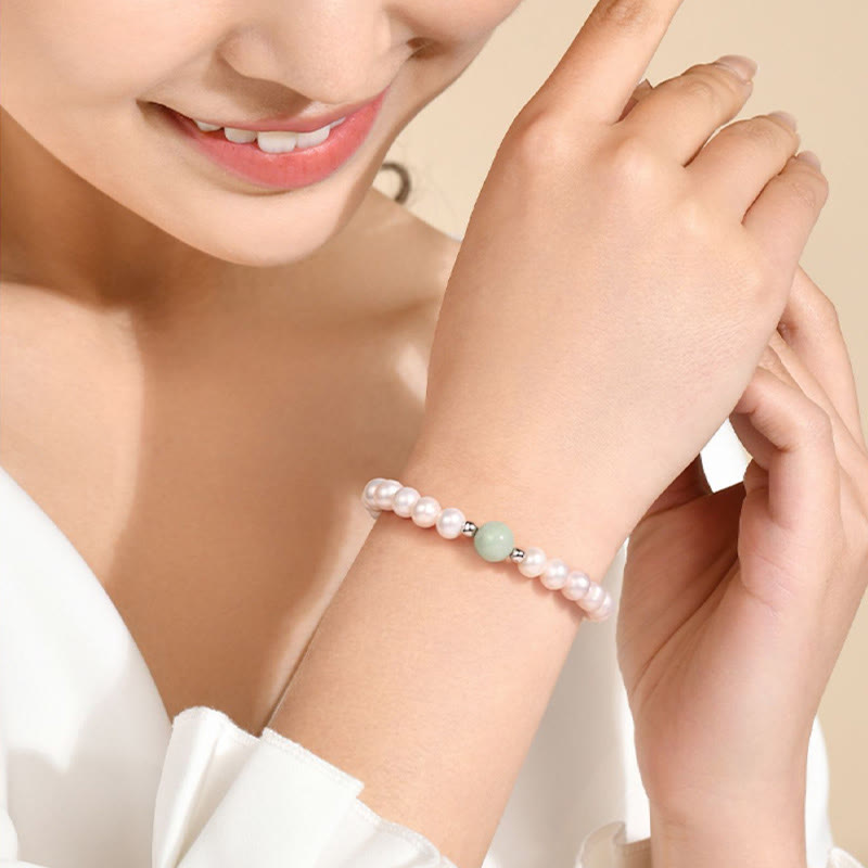 Parure de bijoux en argent sterling 925 avec collier, bracelet et boucles d'oreilles en perles