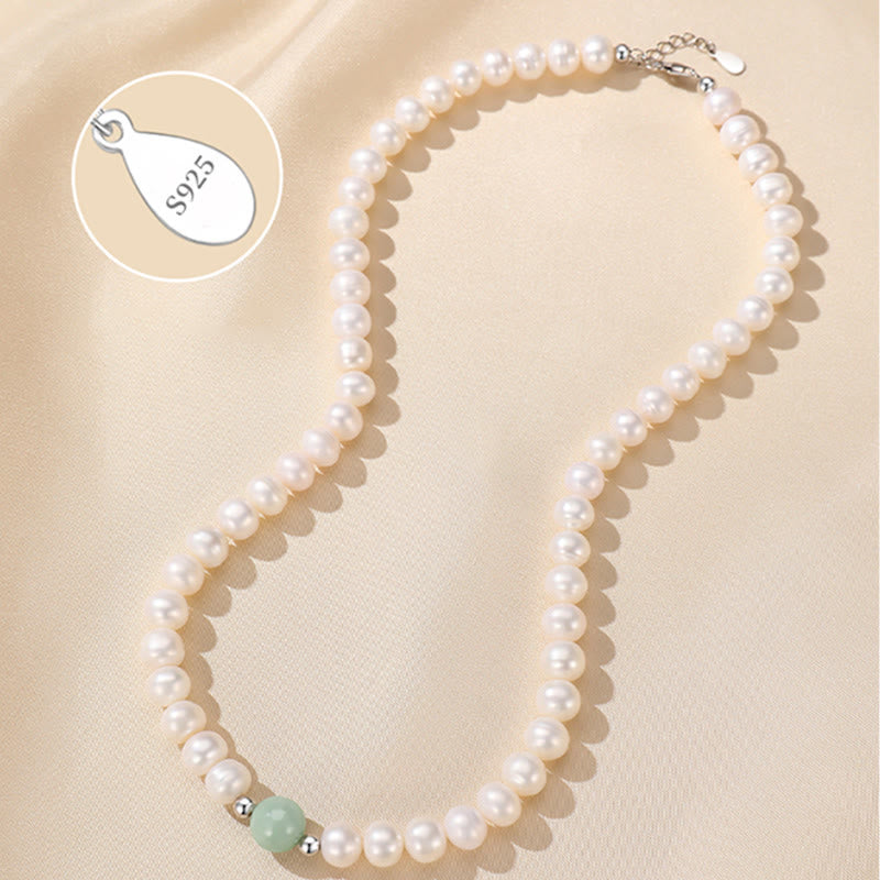 Parure de bijoux en argent sterling 925 avec collier, bracelet et boucles d'oreilles en perles