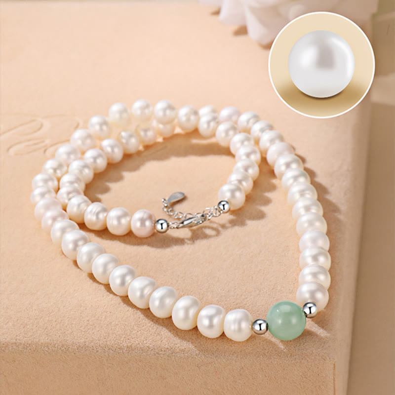 Parure de bijoux en argent sterling 925 avec collier, bracelet et boucles d'oreilles en perles