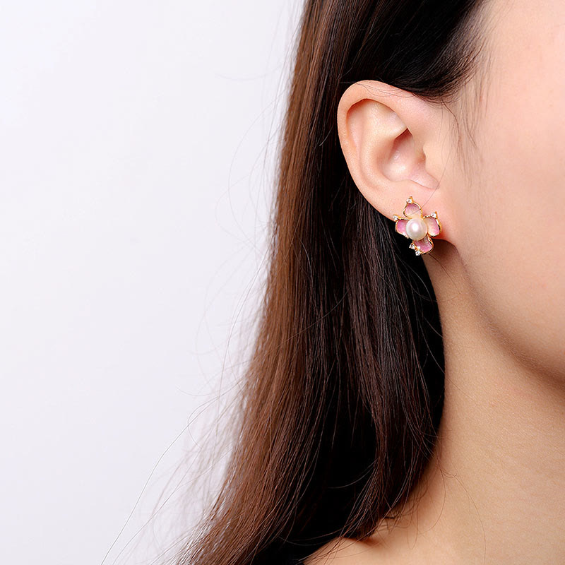 Parure collier et boucles d'oreilles en argent sterling 925 avec perles | Symbole de sagesse