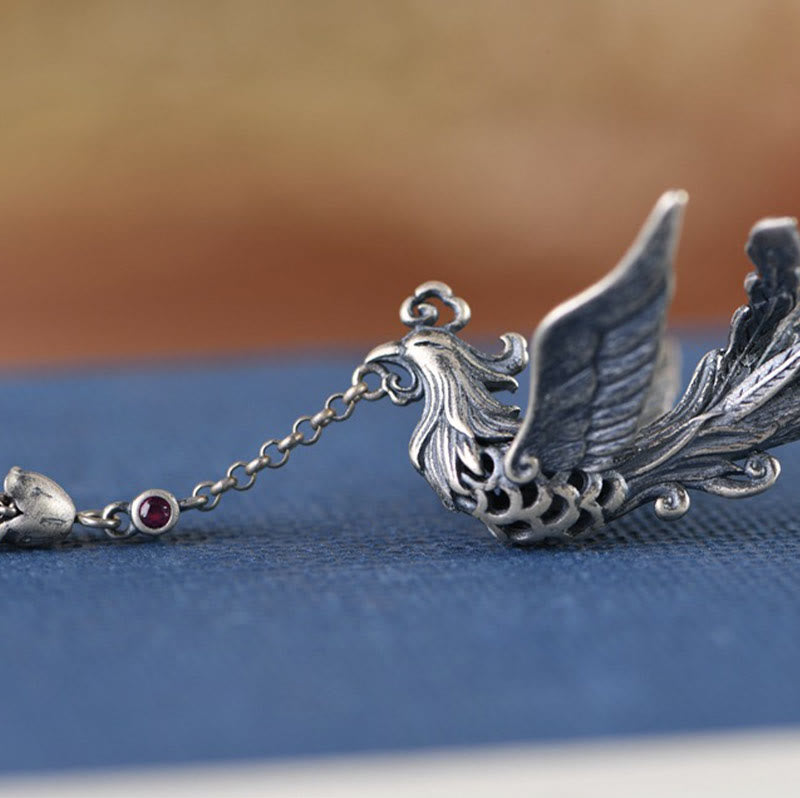 Épingle à cheveux Phénix en argent sterling 925 | Symbole de protection