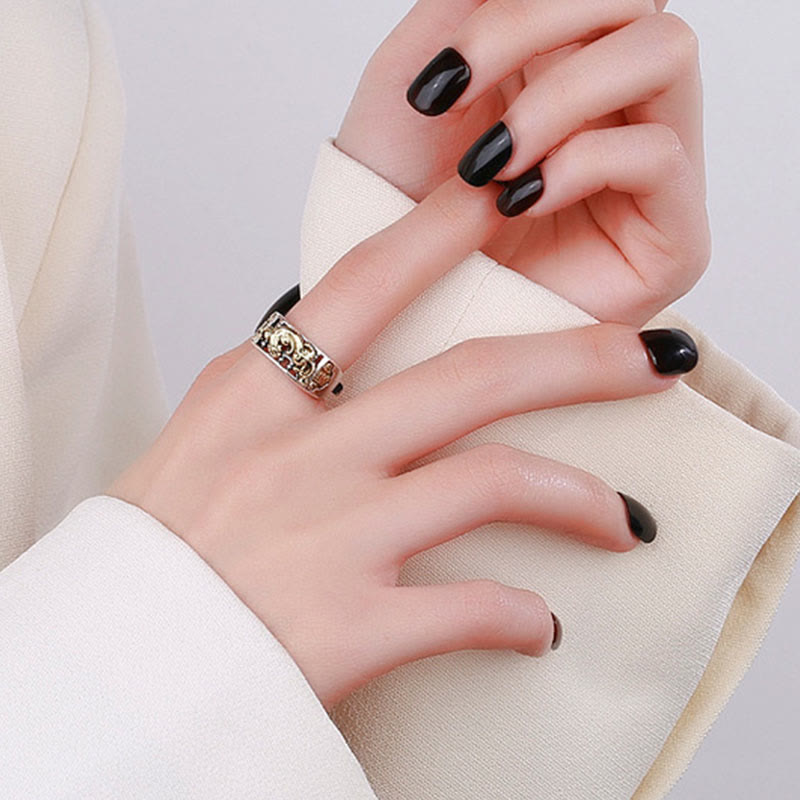 Bague Pixiu en argent sterling 925 | Porte-bonheur ajustable