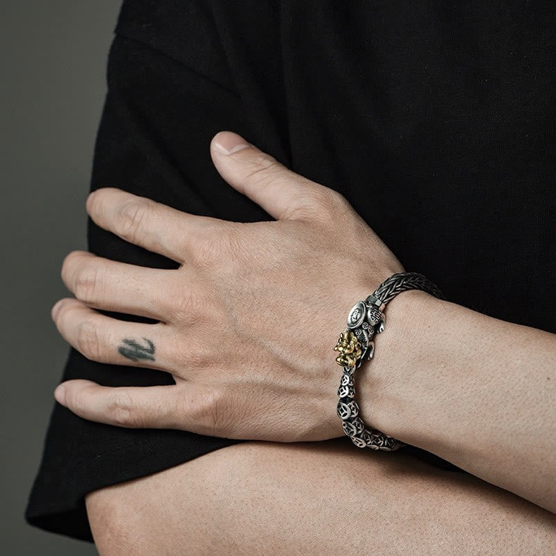 Bracelet PiXiu Wealth en argent sterling 925 avec pièces de cuivre 19 cm