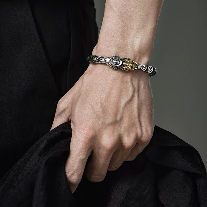 Bracelet PiXiu Wealth en argent sterling 925 avec pièces de cuivre 19 cm