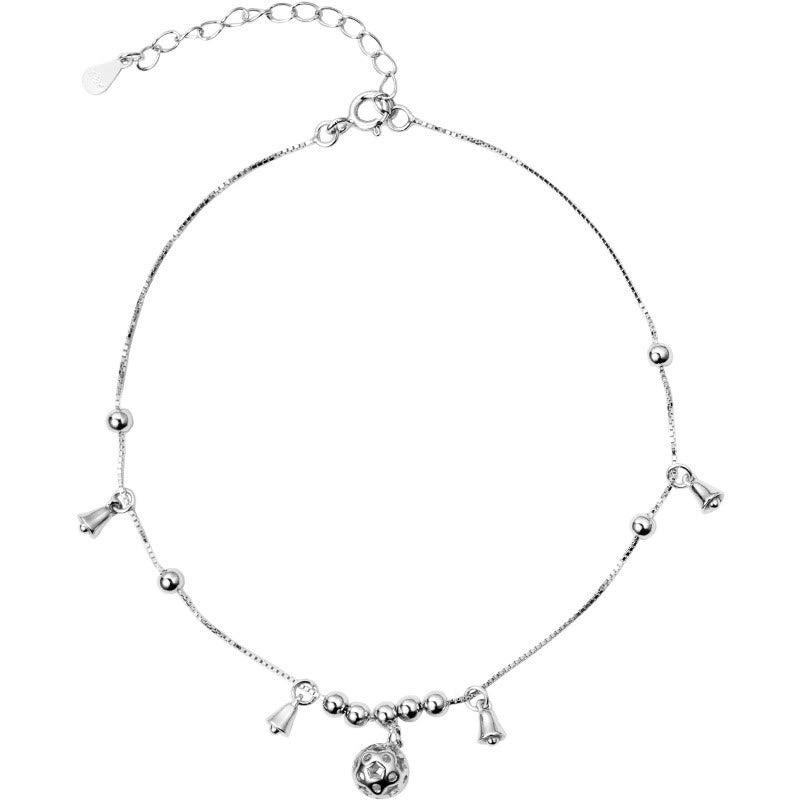 Bracelet de cheville cloche de protection en argent sterling 925