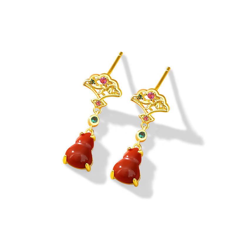 Ensemble de boucles d'oreilles et bracelet en argent sterling 925 avec agate rouge