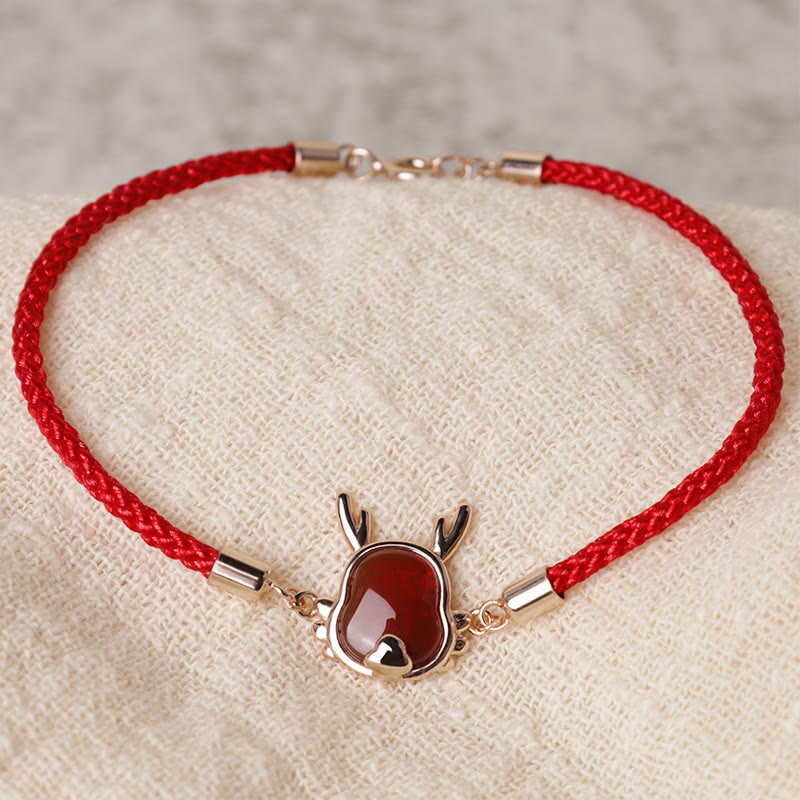 Bijoux en argent sterling 925 avec dragon en agate rouge pour la fortune et la force