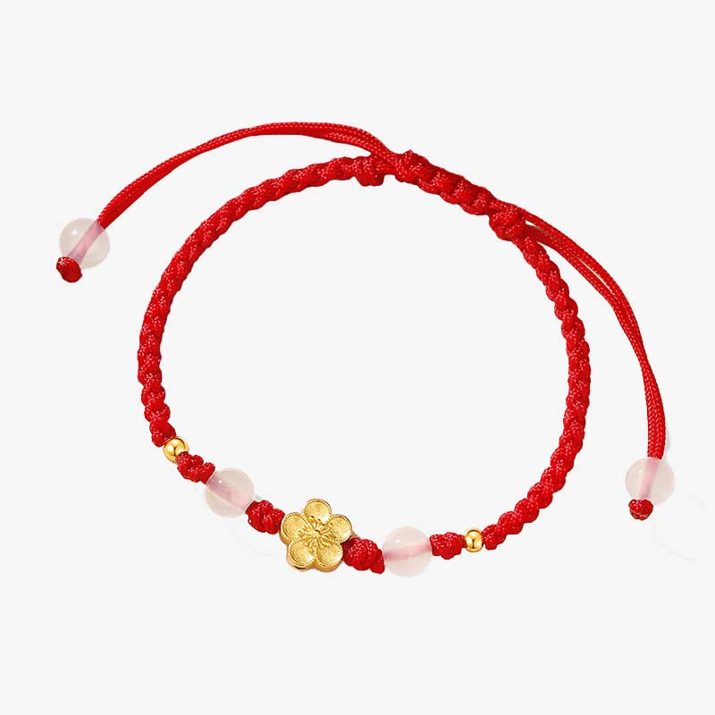 Bracelet porte-bonheur en argent sterling 925 et calcédoine rouge