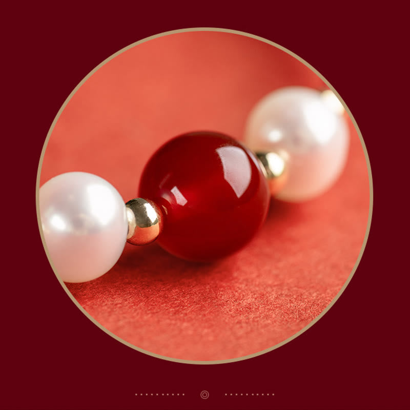 Bracelet en argent sterling 925 avec cordon rouge et personnage Fu