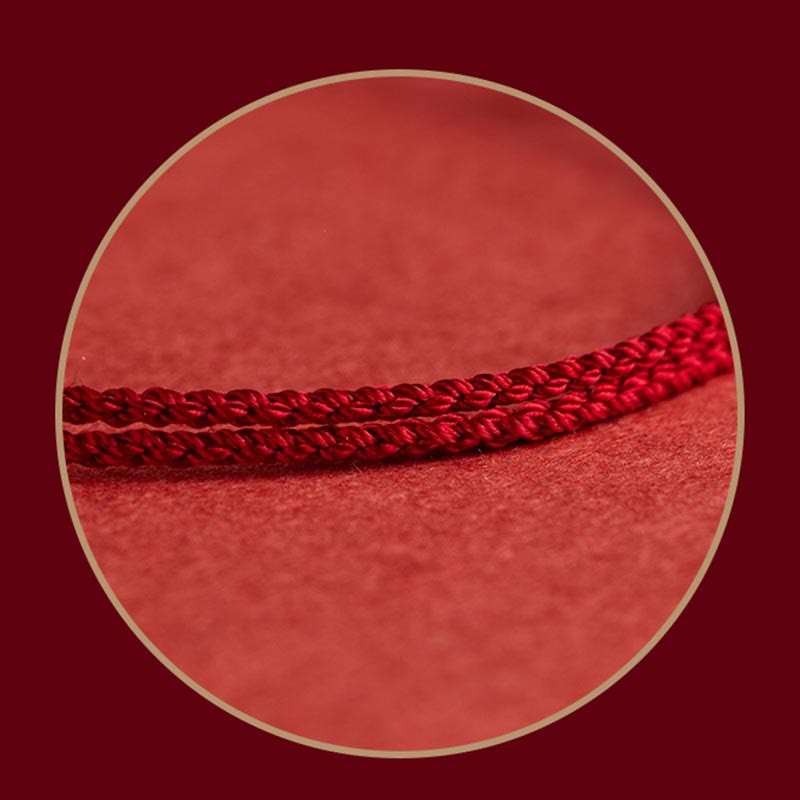 Bracelet en argent sterling 925 avec cordon rouge et boucle Peace Joy Lotus