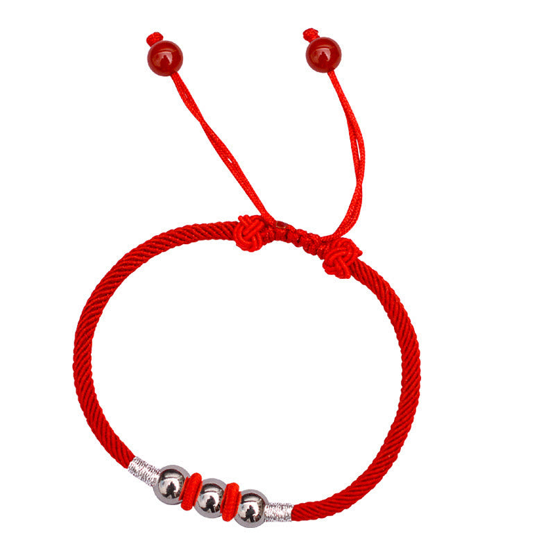 Bracelet en argent sterling 925 avec cordon rouge pour la protection et la chance