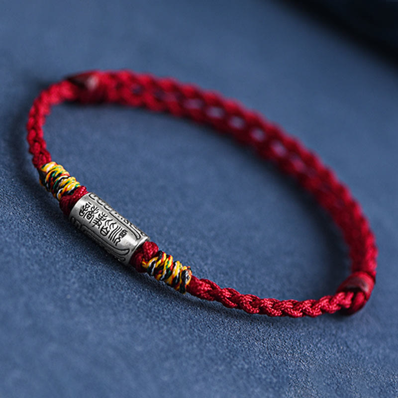 Bracelet en argent sterling 925 avec cordon rouge pour la protection et la force