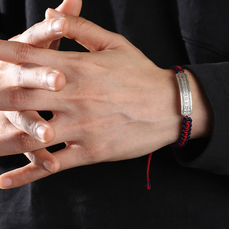 Bracelet amulette de paix en argent sterling 925 avec fil rouge