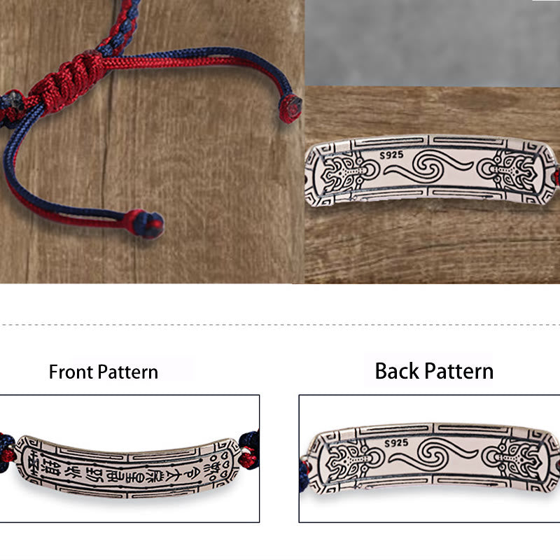 Bracelet amulette de paix en argent sterling 925 avec fil rouge